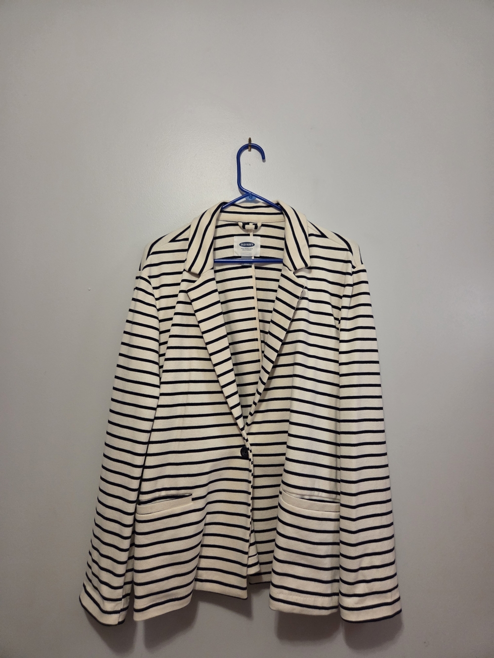Old Navy Cream and Black Striped Blazer